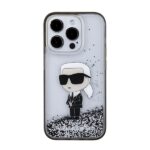 Karl Lagerfeld KLHCP15XLKKNSK iPhone 15 Pro Max 6.7" transparent hardcase Liquid Glitter Ikonik - imagine 3