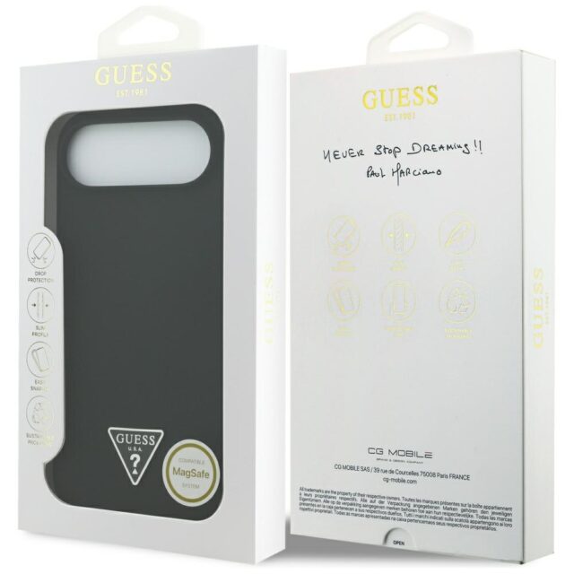 Case Guess Silicone Triangle Logo MagSafe for iPhone 17 Air black - imagine 8