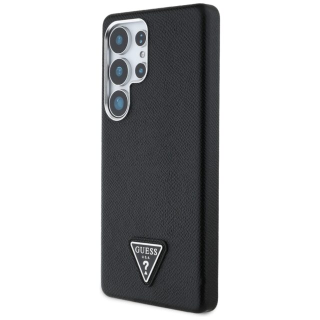 Case Guess Grained Triangle Logo MagSafe for Samsung Galaxy S25 Ultra black - imagine 2