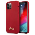 Guess GUHCP12LLSLMGRE iPhone 12 Pro Max 6,7" red hardcase Metal Logo Script