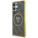 Case Guess 4G Glitter Triangle Buttons MagSafe for Samsung Galaxy S25 Ultra brown - imagine 2
