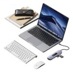 USAMS Adapter HUB 10in1 3xUSB 3.0/TF/SD/USB-C/HDMI/RJ45/VGA PD100W gray/tarnish SJ644HUB01 - imagine 3