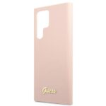 Guess GUHCS22LLSLMGPP S22 Ultra S908 pink hardcase Silicone Script Metal Logo - imagine 6