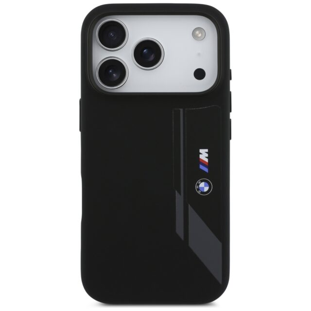 BMW M Silicon Vertical Logo MagSafe Case for iPhone 17 Pro Black - imagine 3