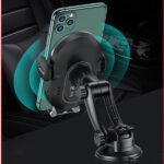 USAMS Inductive Holder US-CD131 15W Automatic for Windshield/Dashboard black CD131ZJ01 - imagine 2