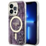 Guess GUHMP14XHLEOPWP iPhone 14 Pro Max 6.7" pink hardcase Leopard MagSafe