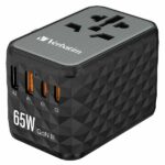 Verbatim Travel Adapter EU/UK/US GaN 2xUSB-A/2xUSB-C PD 65W UTA-05 black 32120