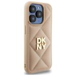 DKNY DKHCP15LPQDSLE iPhone 15 Pro 6.1"  beige Quilted Stack Logo - imagine 4