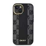 DKNY DKHMP15MPCPVSLK iPhone 15 Plus / 14 Plus 6.7" black hardcase Leather Checkered Mono Pattern Mag - imagine 3
