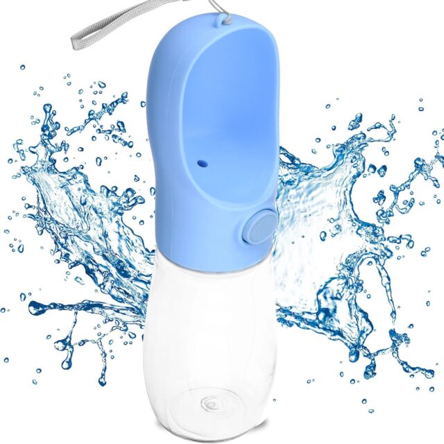 Extralink Portable Dog Cat Water Bottle Bowl 350 ml Travel Drink Dispenser - imagine 3