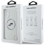 Case Karl Lagerfeld Silicone Double Heads And Circle MagSafe for iPhone 16 beige - imagine 8