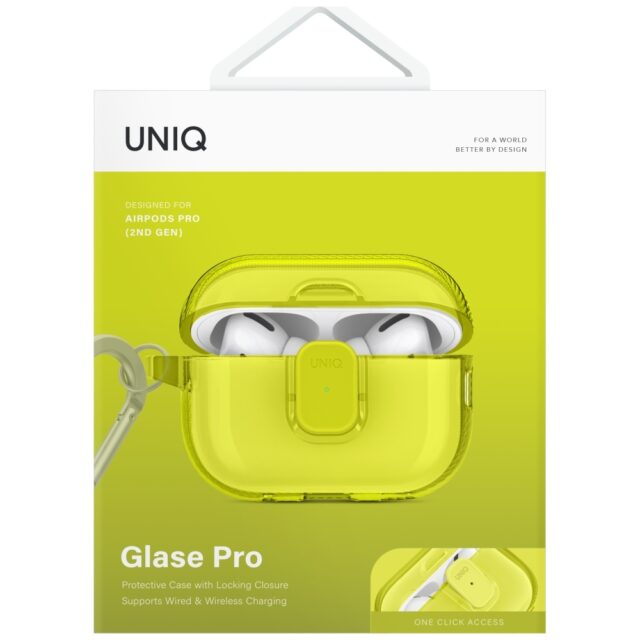 Case UNIQ Glase Pro for AirPods Pro 2     Lock Case yellow - imagine 2