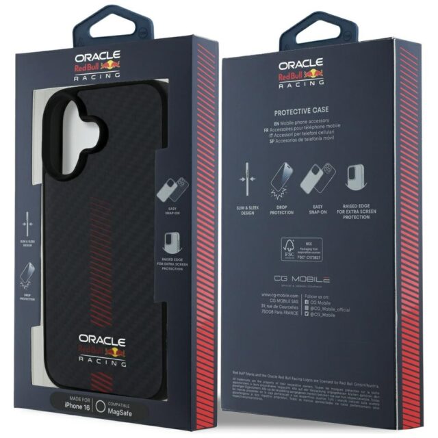 Red Bull RBHMP16S24CFGSMK iPhone 16 6.1" hardcase black Carbon Fiber Power Bar MagSafe - imagine 8