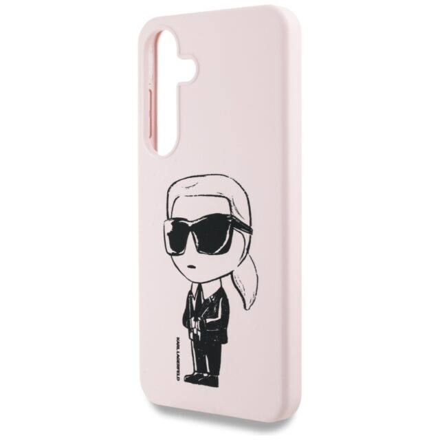 Case Karl Lagerfeld Silicone Graffiti Ikonik Printed Logo MagSafe for Samsung Galaxy S25 pink - imagine 6