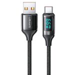 USAMS Braided Cable U78 USB-C 1.2m LED 6A Fast Charging black SJ544USB01 (US-SJ544)