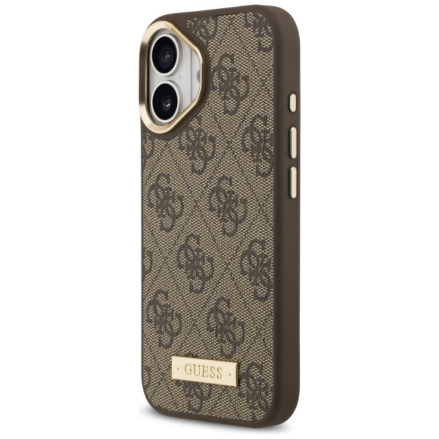 Guess 4G Logo Plate MagSafe Case for iPhone 17 Brown - imagine 2