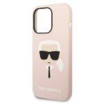 Karl Lagerfeld KLHMP14LSLKHLP iPhone 14 Pro 6,1" hardcase light pink Silicone Karl`s Head - imagine 6