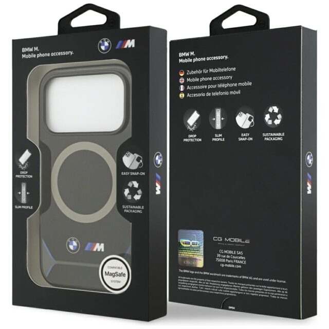 BMW M IML Metal Buttons & Logo MagSafe Case for iPhone 17 Pro Black / Blue - imagine 8