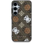 Case Guess 4G Printed Colored Peony Pattern MagSafe to Samsung Galaxy S25 brown - imagine 3