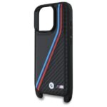 BMW BMHCP16L23PSVTK iPhone 16 Pro 6.3" black hardcase M Edition Carbon Tricolor Lines & Strap - imagine 5