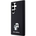 Karl Lagerfeld KLHCS23LSMHKCNPK S23 Ultra S918 hardcase black Silicone Karl&Choupette Metal Pi - imagine 2
