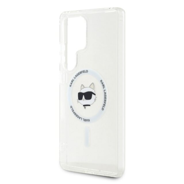 Etui Karl Lagerfeld Button Choupette Head Printed Logo MagSafe Samsung Galaxy S25 Ultra white - imagine 6