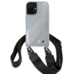 BMW BMHCP16S23PSCCG iPhone 16 6.1" grey hardcase M Edition Carbon Stripe & Strap - imagine 2