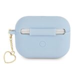 Guess GUAPLSCHSB AirPods Pro cover blue Silicone Charm Heart Collection - imagine 2