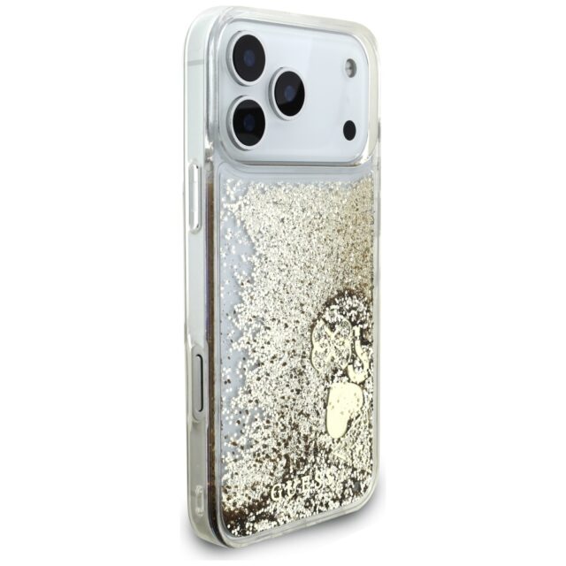 Guess Liq case. Glitter 4 Charms for iPhone 17 Pro gold - imagine 4