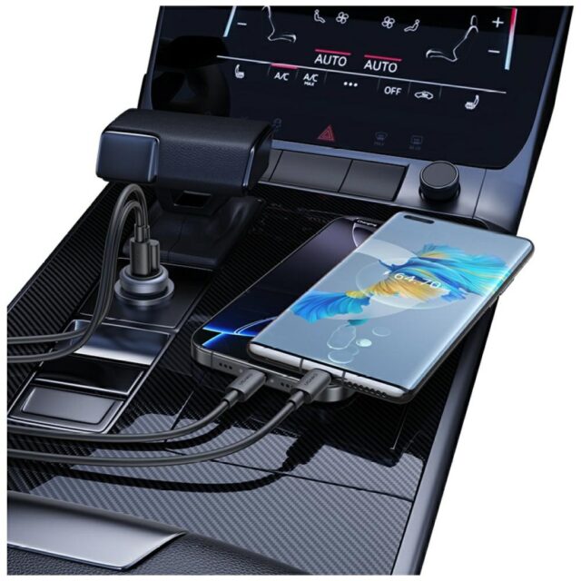 Car charger USAMS CC322 30W 1xUSB-A 1xUSB-C tarnish - imagine 4