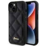 Guess GUHCP15SPSQSQSK iPhone 15 / 14 / 13 6.1" black hardcase Quilted Metal Logo