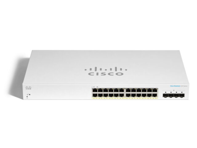 Cisco CBS220-24P-4X | Switch | 24x RJ45 1000Mb/s PoE, 4x SFP+, Desktop, Rack, 195W - imagine 2