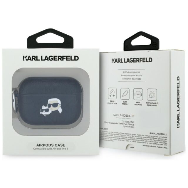 Case Karl Lagerfeld Monogram Karl & Choupette Head for AirPods Pro 3 black - imagine 4