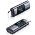 USAMS Adapter AU18 USB-C - LightningDigital Display 30W steel/aluminum SJ681LN01 (US-SJ681) - imagine 2