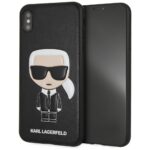 Karl Lagerfeld KLHCI65IKPUBK iPhone Xs Max hardcase black Iconic Karl Embossed