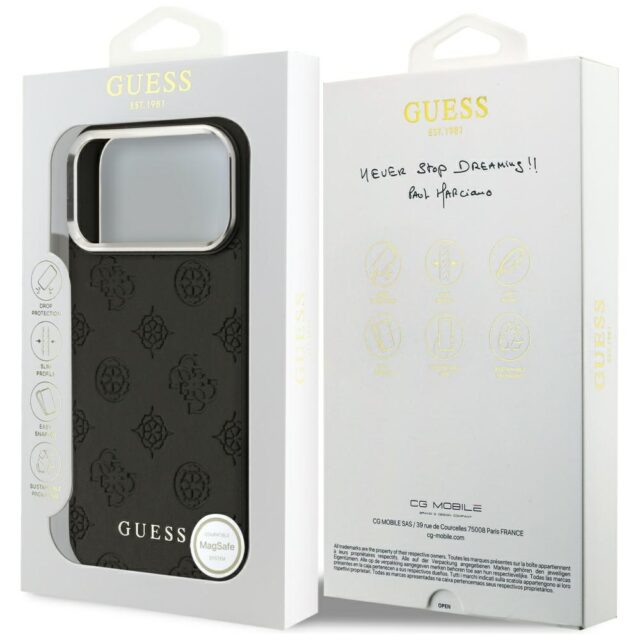 Guess Peony Hot Stamp Script MagSafe Case for iPhone 17 Pro Max Black - imagine 8