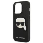 Karl Lagerfeld KLHCP14LSAPKHK iPhone 14 Pro 6,1" black hardcase Saffiano Karl`s Head Patch - imagine 6