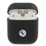 BMW M2 LBK AirPods 1/2 cover black Genuine Leather Silver Logo