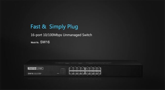 Totolink SW16 | Switch | 16x RJ45 100Mb/s, Rackmount, Unmanaged - imagine 5