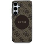 Case Guess 4G Round Patch Classic Logo MagSafe for Samsung Galaxy S25 brown - imagine 3
