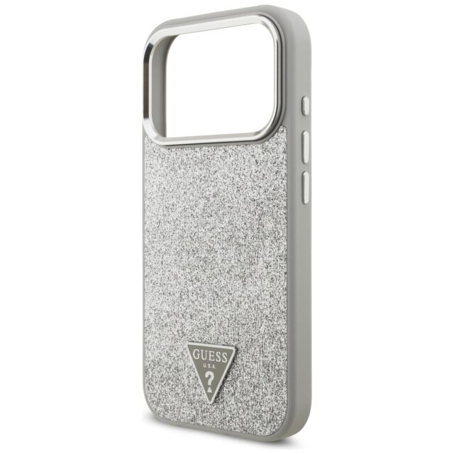 Case Guess Glitter Triangle Logo MagSafe for iPhone 17 Pro silver - imagine 6