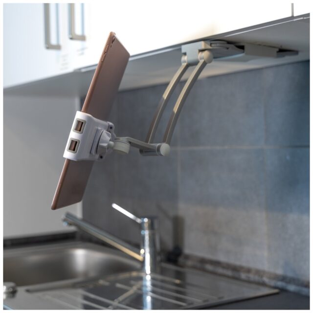 Kitchen holder 4smarts ErgoFix H7 for tablets and smartphones, silver - imagine 8