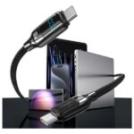 USAMS USB-C to USB-C Cable 100W 1.2m Digital Display Zinc Alloy Fast Charging Data Cable HX Seri - imagine 3