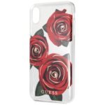 Guess GUHCI65ROSTR iPhone Xs Max transparent hard case Flower Desire red roses - imagine 3