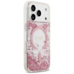 Case Guess Resin Bottom Glitter MagSafe  do iPhone 17 Pro pink - imagine 4