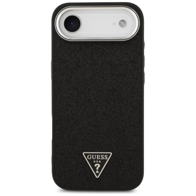 Case Guess Glitter Triangle Logo MagSafe for iPhone Air black - imagine 3