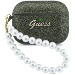 Case Guess Glitter Pearl Strap for  AirPods Pro 3 khaki