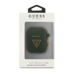 Guess GUACA2LSTLKA AirPods cover khaki Silicone Triangle Logo - imagine 3
