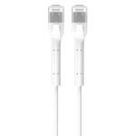 Extralink LAN Patch Cord Cat.6 U/FTP 2m 1Gbps White Copper Network Cable Twisted Pair, Bent End - imagine 3