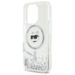 Karl Lagerfeld KLHMP16LLGCHSGH iPhone16 Pro 6.3" hardcase transparent Liquid Glitter Choupette Head - imagine 6